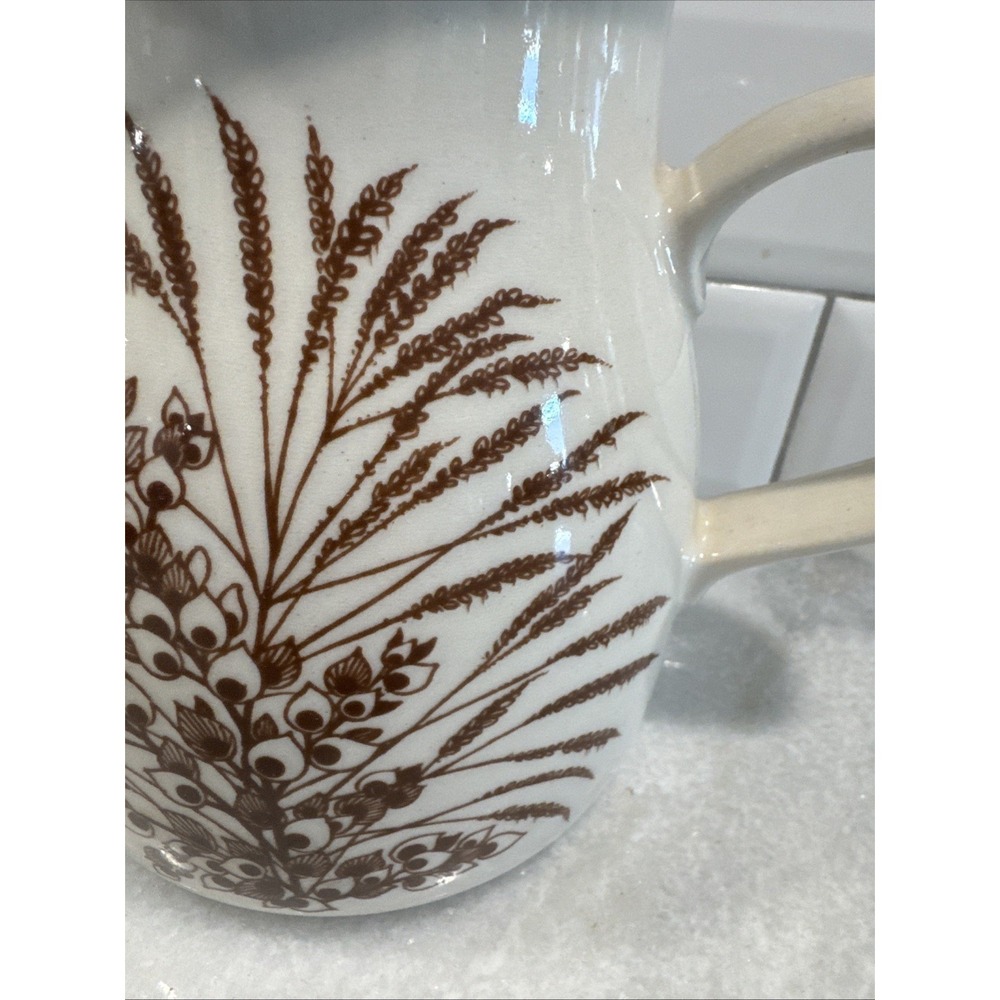 CP Colditz Tea Pot Porcelain German Democratic Republic Brown Wheat Rye MCM O08 - Picture 3 of 14